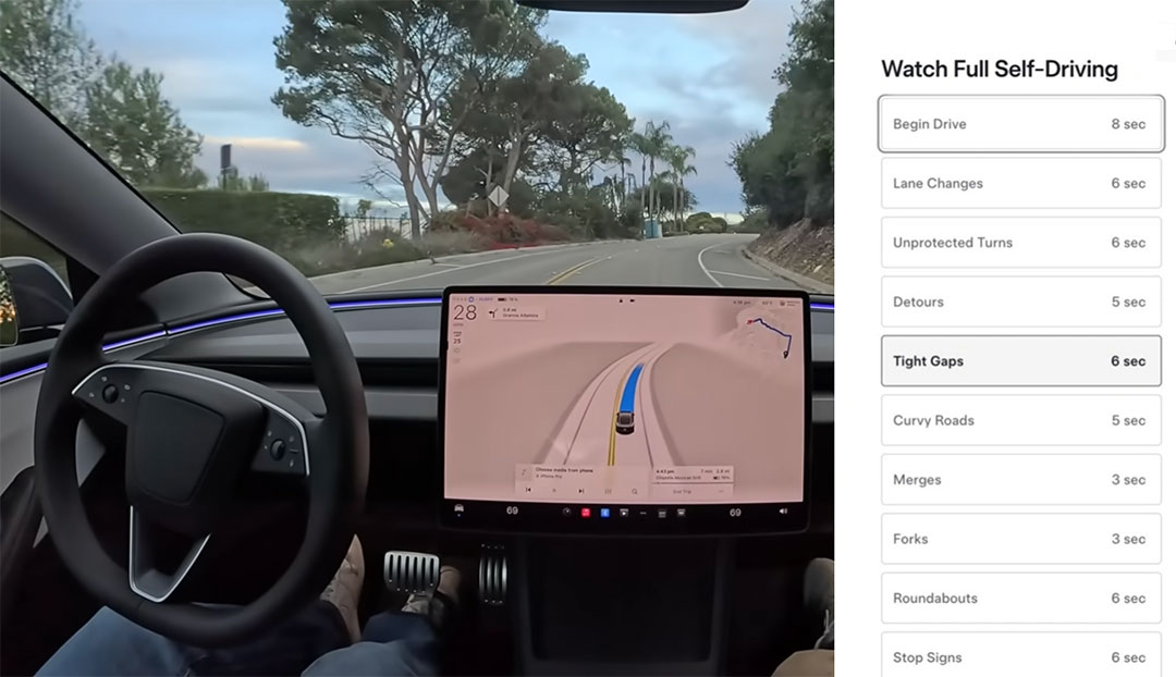 Tesla's US official website has updated its order page, adding impressive FSD real-car demonstration videos
